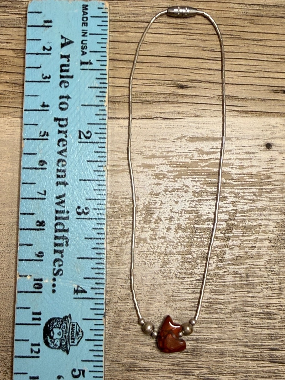 Silver-Tone Bracelet with Red/Brown Bear Accent - Women Jewelry Bracelet